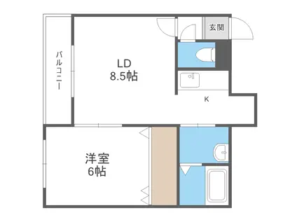 ORBS1-5(1LDK/4階)の間取り写真