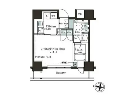 パークアクシス本郷の杜(ワンルーム/10階)の間取り写真