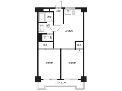 スカイステージ川内(2LDK/3階)の間取り写真