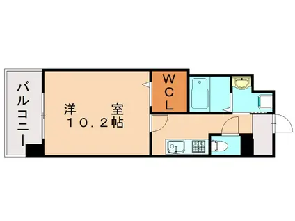 リヴェルナ平尾(1K/4階)の間取り写真