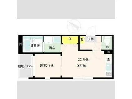 新田一丁目A アパート 3月末まで入居OK(1DK/2階)の間取り写真