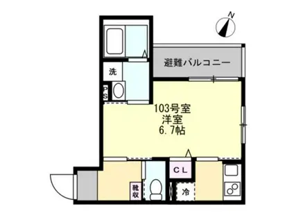 辻堂元町 アパート(1K/1階)の間取り写真