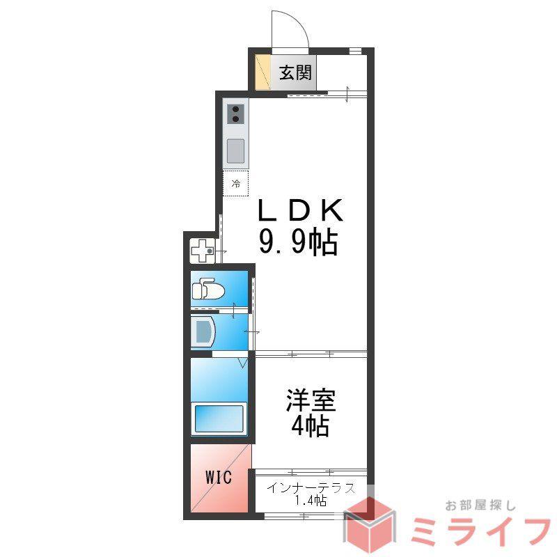 アイリス(1LDK/1階)の間取り写真