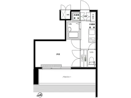 ルーブル早稲田(1K/8階)の間取り写真