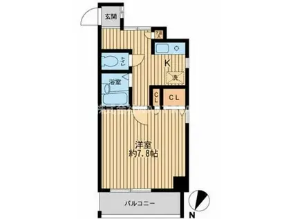 プライムアーバン新宿落合(1K/2階)の間取り写真