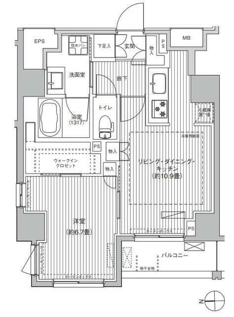 シティインデックス千代田秋葉原(1LDK/3階)の間取り写真