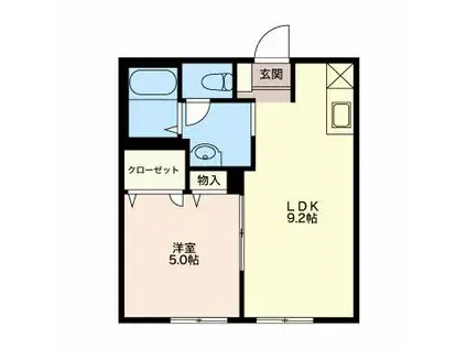 リヴュール(1LDK/1階)の間取り写真