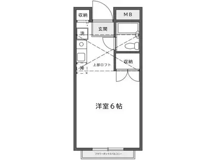 エルム高幡 B棟(ワンルーム/3階)の間取り写真