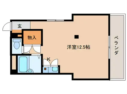 サンふくむらびる パートII(ワンルーム/4階)の間取り写真