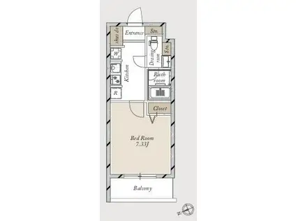 LA DOUCEUR赤塚(1K/3階)の間取り写真