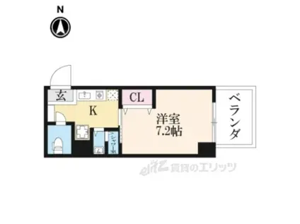 四条敷島ビル(1K/7階)の間取り写真