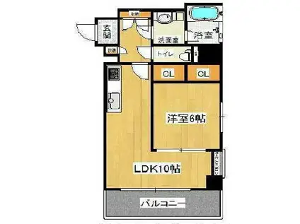 CITY SPIRE十三東(1LDK/4階)の間取り写真