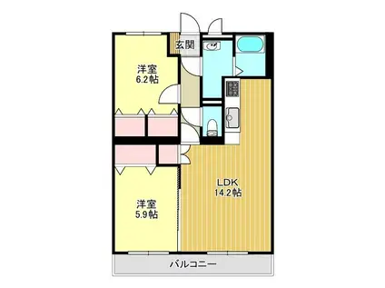 ベルグランツ(2LDK/3階)の間取り写真
