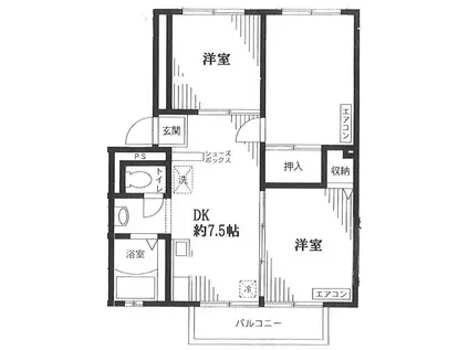 エスペラント烏山III(3DK/1階)の間取り写真