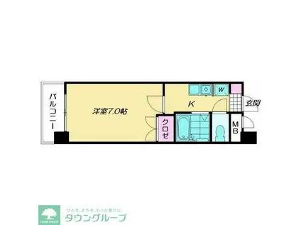 スライビング藤崎(1K/6階)の間取り写真