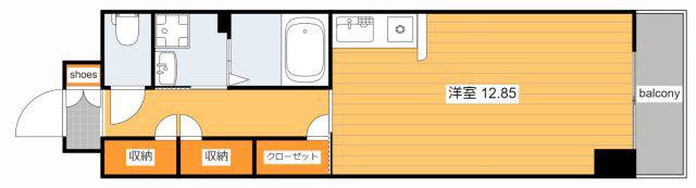 LE CHAT 壱番館(ワンルーム/3階)の間取り写真