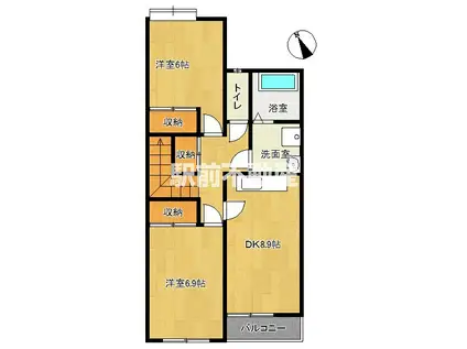 メゾンルミエールK&K(2DK/2階)の間取り写真