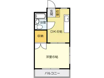 シャルム真鶴(1DK/4階)の間取り写真