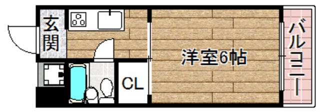 松原梅本ハイツ(1K/2階)の間取り写真