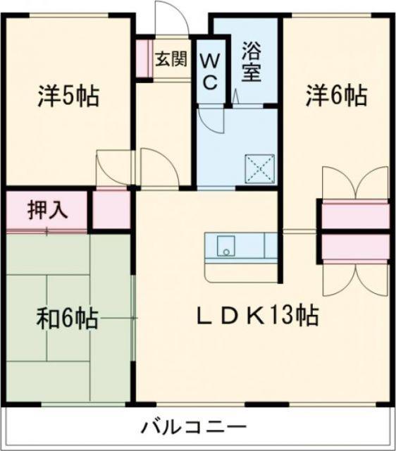 アーク千歳(3LDK/2階)の間取り写真