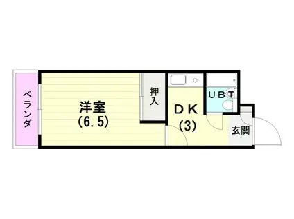 スプリングハイツ(1K/2階)の間取り写真