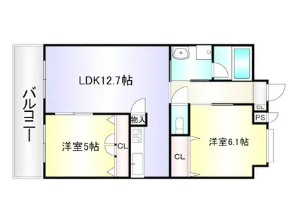リード大手町(2LDK/11階)の間取り写真