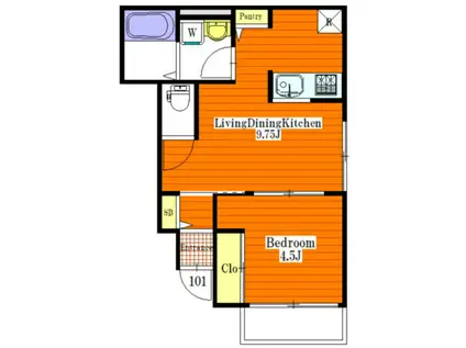 ルアナハウス ROOM1(1LDK/1階)の間取り写真