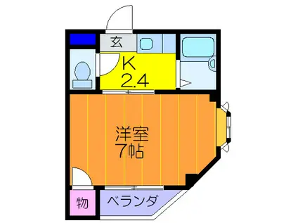 クワイエット四条畷(1K/3階)の間取り写真