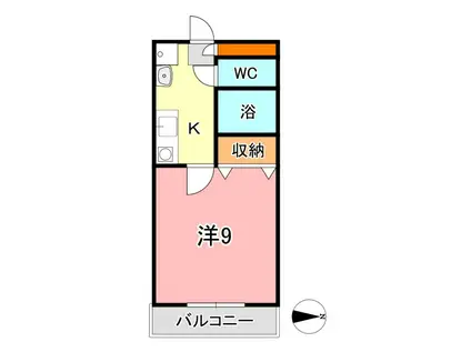 サンライズマンション(1K/2階)の間取り写真