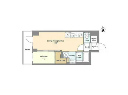 AIFLAT品川戸越パークサイド(1LDK/5階)の間取り写真