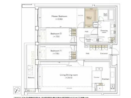 ザ・ウエストミンスター南平台(3LDK/3階)の間取り写真
