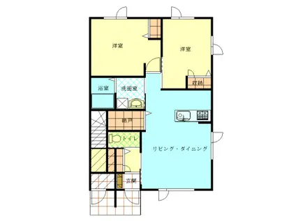 大町テラス(2LDK/1階)の間取り写真