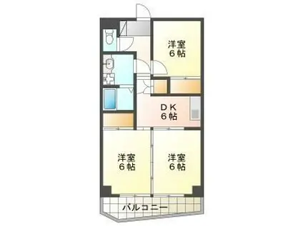 サンヒルズ松和花壇(3DK/2階)の間取り写真