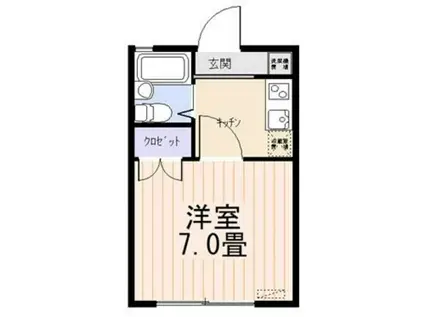 ブルーガーデン(1K/1階)の間取り写真