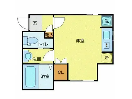 クレール西永福(ワンルーム/2階)の間取り写真