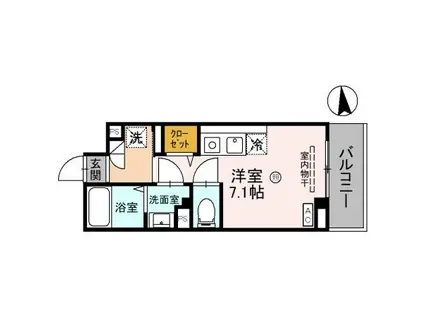 フォウテウエスト(ワンルーム/2階)の間取り写真