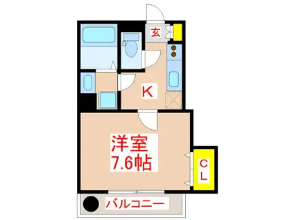 リテラス荒田壱番館(1K/3階)の間取り写真