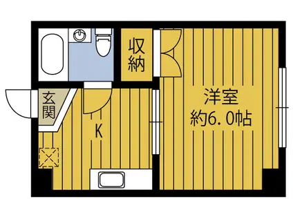 大島ビル(1K/3階)の間取り写真