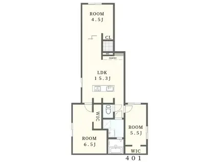 レコリード幡ヶ谷(3LDK/4階)の間取り写真