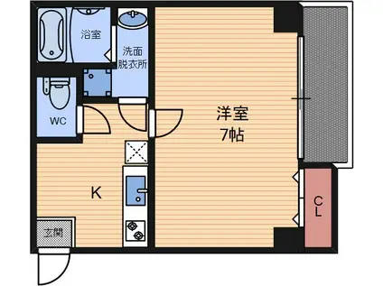 ES-GRANDE大阪福島(1K/7階)の間取り写真