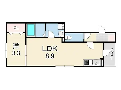リブレメゾン西明石南町1(1LDK/1階)の間取り写真