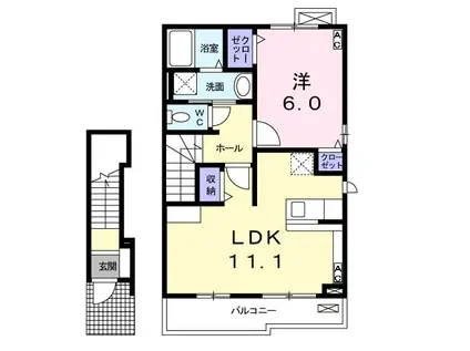クレールII(1LDK/2階)の間取り写真