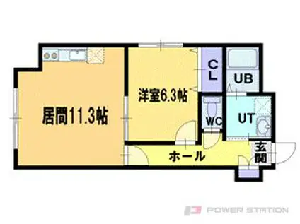 コアビル(1LDK/4階)の間取り写真