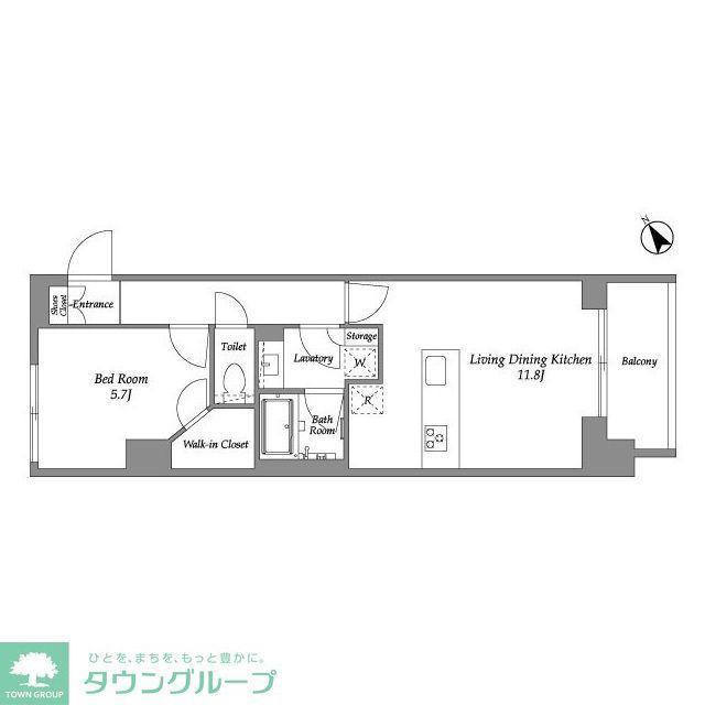 シーズンフラッツ大森西(1LDK/4階)の間取り写真