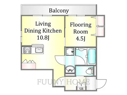 ミラルーチェ学芸大学(1LDK/2階)の間取り写真