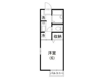 ヴィラ本厚木(1K/1階)の間取り写真