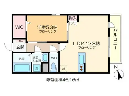 フェリシア梅島(1LDK/2階)の間取り写真