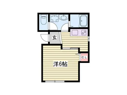 リープラス浜の宮(1K/2階)の間取り写真