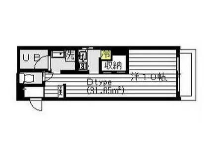セレウス西葛西(1K/3階)の間取り写真