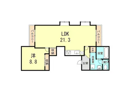 稲葉荘マンション(1LDK/5階)の間取り写真